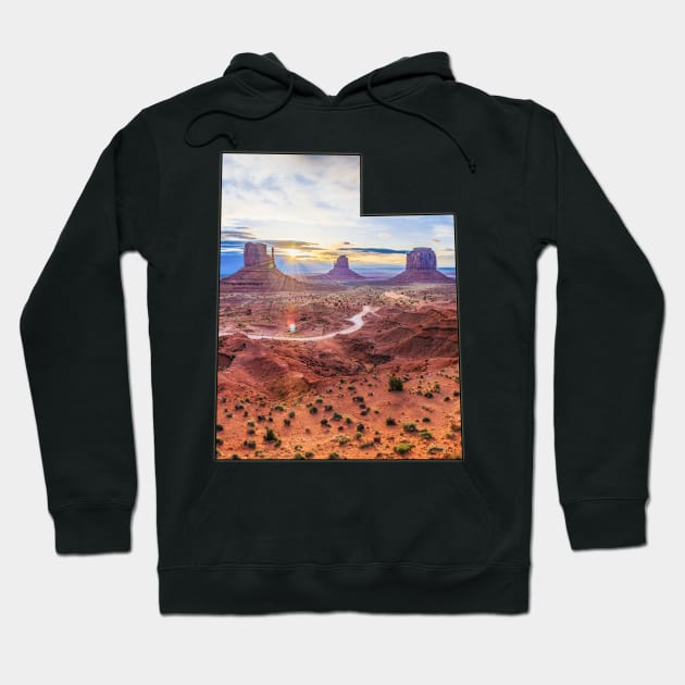 Utah State Outline - Monument Valley Hoodie by gorff